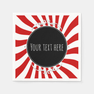 Serviette En Papier Red & White Whimsun Fun Stripes Party