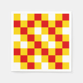 Serviette En Papier Red White Yellow Checkered Pattern Design  (Devant)