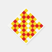 Serviette En Papier Red White Yellow Checkered Pattern Design  (Coin)