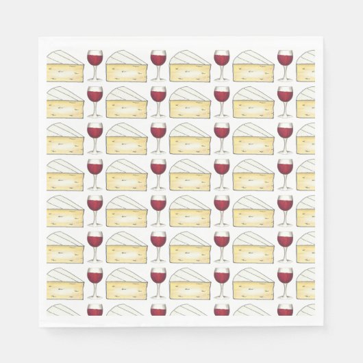 Serviette En Papier Red Wine Tasting Brie Cheese Cocktail Party Event (Devant)