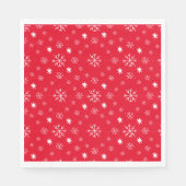 Serviette En Papier Red With White Snowflakes Paper Plate (Devant)