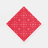 Serviette En Papier Red With White Snowflakes Paper Plate (Coin)