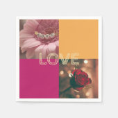 Serviette En Papier Red, yellow designed paper cocktail celebration (Devant)