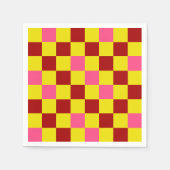 Serviette En Papier Red Yellow Pink Checkered Pattern Design  (Devant)