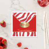 Serviette En Papier Red Zebra Animal Stripe Design (En situation)