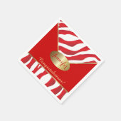 Serviette En Papier Red Zebra Animal Stripe Design (Coin)