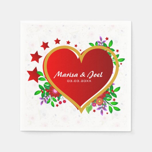 Serviette En Papier RedHeart sur des fleurs délicieuses (Devant)