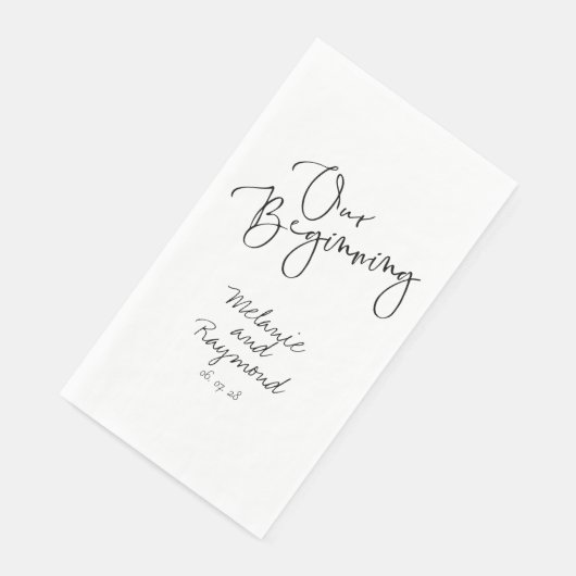 Serviette En Papier Rédigé À La Main Notre Dîner Débutant Napkins (Coin)
