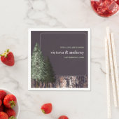 Serviette En Papier Redwoods & Bark, Mariage rustique (En situation)