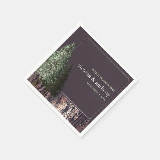 Serviette En Papier Redwoods & Bark, Mariage rustique (Coin)