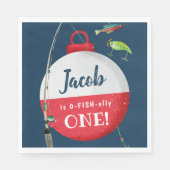 Serviette En Papier Reeling dans le grand one Fishing Anniversaire (Devant)