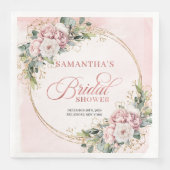 Serviette En Papier Refined blush pink boho eucalyptus bridal shower   (Devant)