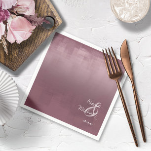 Serviette En Papier Reflets aquarelle mariage mauve ID774