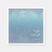 Serviette En Papier Réflexions aquarelle Mariage Dusty Blue ID774 (Devant)
