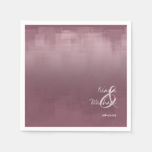Serviette En Papier Réflexions aquarelle Mariage Mauve ID774 (Devant)