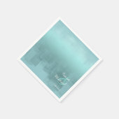 Serviette En Papier Réflexions aquarelle Mariage Turquoise ID774 (Coin)