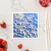 Serviette En Papier Réflexions bleu ciel et océan (En situation)
