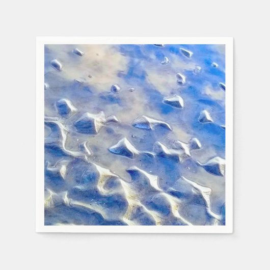 Serviette En Papier Réflexions bleu ciel et océan (Devant)