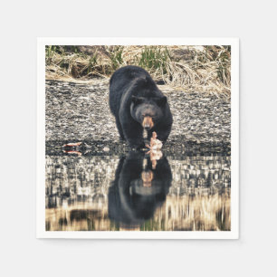 Serviette En Papier Réflexions d'ours noir