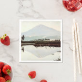 Serviette En Papier Réflexions du Mont Fuji dans le Vieux-Japon Lac Vi (En situation)