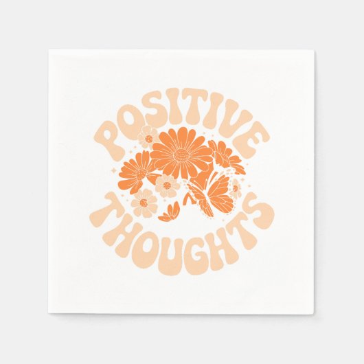 Serviette En Papier Réflexions positives - Fleurs et papillons (Devant)