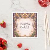 Serviette En Papier Regal Crown Fleur-de-Lis Mardi Gras (En situation)