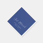 Serviette En Papier Regal 'Juste Marié' Coeur - Royal Blue Mariage (Coin)