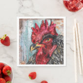Serviette En Papier Regal Rooster Napkin (En situation)