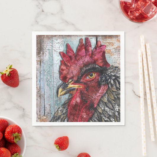 Serviette En Papier Regal Rooster Napkin (En situation)