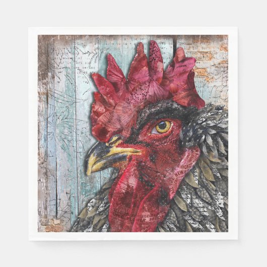 Serviette En Papier Regal Rooster Napkin (Devant)