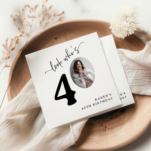 Serviette En Papier Regardez qui a 40 ans ! Photo moderne pour les 40 