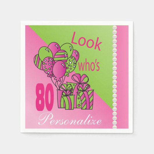 Serviette En Papier Regardez qui a 80 ans | 80e anniversaire (Devant)