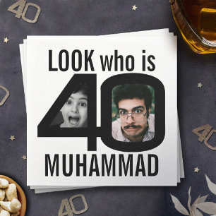 Serviette En Papier Regardez qui est 40ème anniversaire 2 photos fête