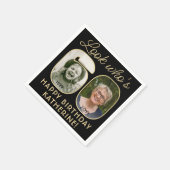Serviette En Papier Regardez qui est 60 Black & Gold Joyeux Anniversai (Coin)