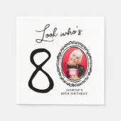 Serviette En Papier Regardez qui est 80e photo anniversaire (Devant)