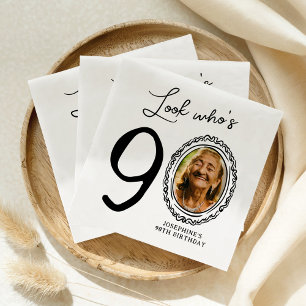 Serviette En Papier Regardez qui est 90e photo 90e anniversaire