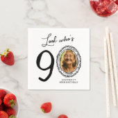 Serviette En Papier Regardez qui est 90e photo 90e anniversaire (En situation)