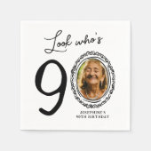 Serviette En Papier Regardez qui est 90e photo 90e anniversaire (Devant)