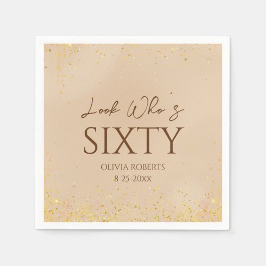 Serviette En Papier Regardez qui est l'élégante Soirée d'Anniversaire  (Devant)