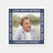 Serviette En Papier Regardez qui est retraité Marine & White Retraite  (Devant)