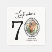 Serviette En Papier Regardez qui est soixante-dix photo 70e anniversai (Devant)