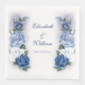 Serviette En Papier Regency Bridgerton Blue Roses Cameo (Devant)