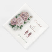 Serviette En Papier Regency Bridgerton Rose Roses Cameos (Coin)