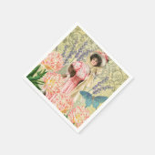 Serviette En Papier Regency de femme victorienne rose (Coin)