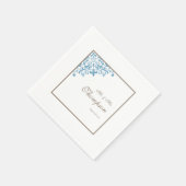 Serviette En Papier Regency French Blue Fleur de Lis Réception de mari (Coin)