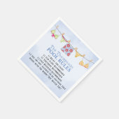 Serviette En Papier Règles de pool bleu aquarelle personnalisées (Coin)