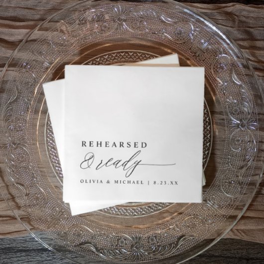 Serviette En Papier Rehearsal Dinner Rehearsed & Ready Modern Wedding