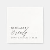 Serviette En Papier Rehearsal Dinner Rehearsed & Ready Modern Wedding (Devant)