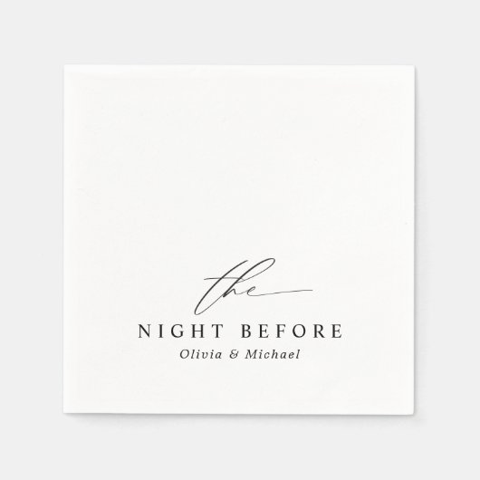 Serviette En Papier Rehearsal Dinner The Night Before Black & White (Devant)