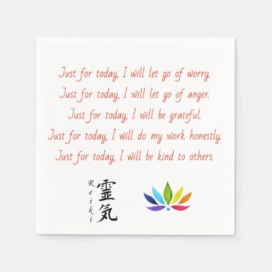 Serviette En Papier Reiki (Devant)